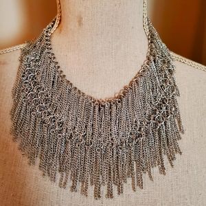 Silver Chain Choker Necklace